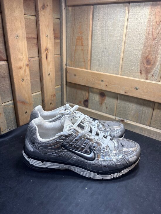 Nike P-6000 CN0149-001 Silver Metallic Mens Running Shoes Size US 10.5 UK 9.5